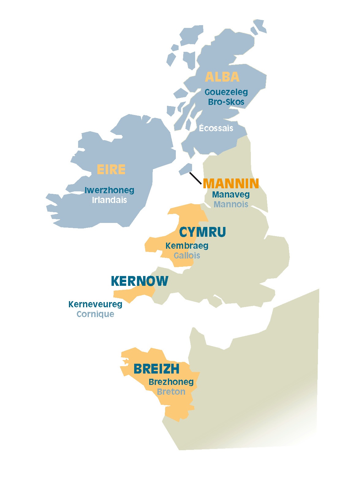 Carte des langues celtiques