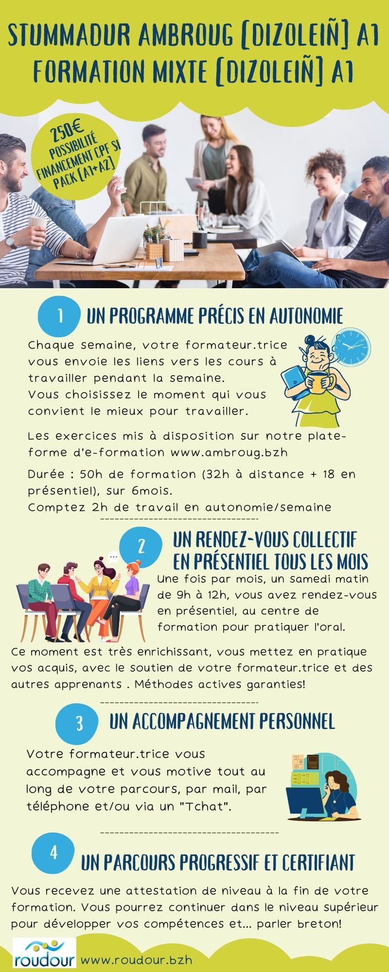 Stummadur Dizoleiñ ambroug A1 Formation Dizoleiñ hybride A1